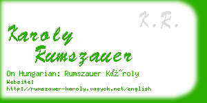 karoly rumszauer business card